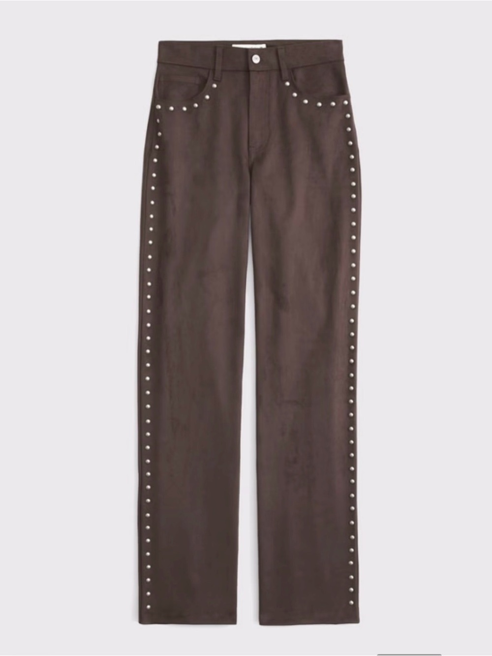Abercrombie & Fitch Women’s High-Rise Suede Pants— Dark Brown